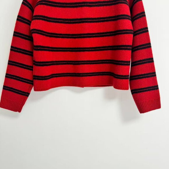 MIU MIU Shetland Knit Cardigan In Red/black - Picture 9 of 11